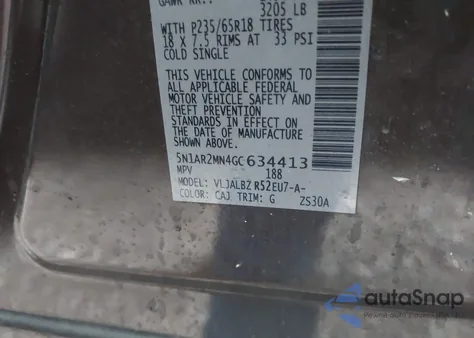 2016 Nissan Pathfinder S from USA, damaged, VIN 5N1AR2MN4GC634413